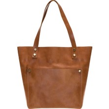 AbbasShop Moon Deri Kadın Çantası Orta Boy G19 Taba