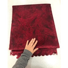 Türkanlar Home Koltuk Çekyat Örtüsü Bordo Damar Desenli Kaymaz Taban Süngerli Üst Kumaş Kadife