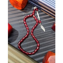 Anemore Collection Çubuk Kehribar Tesbih – Bordo Renk, Kapsül Kesim