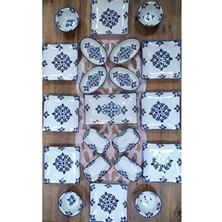 Yiğit Seramik Züccaciye Isırgan Model 8 Kişilik 21 Parça Kahvaltı Takımı