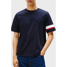 Tommy Hilfiger Pamuklu Regular Fit Logolu Bisiklet Yaka T Shirt Erkek T Shirt MW0MW40018 Dw5
