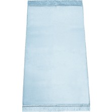 İhvan Online Lüks Düz Desensiz Kadife Velür Seccade Açık Mavi