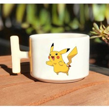 Pikachu Baskılı Beyaz T Kulp Kupa Bardak