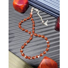 Anemore Collection Toz Kehribar Tesbih – Kapsül Kesim, Kahverengi & Şeffaf Renk
