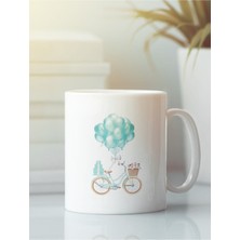 Beyaz Kupa Bardak Balon Bisiklet