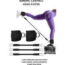 Gazelmanya 6'lı Direnç Lastiği Seti Pilates Seti Pilates Lastiği Kalça Egzersiz Seti Direnç Lastikli Ayak Kayış