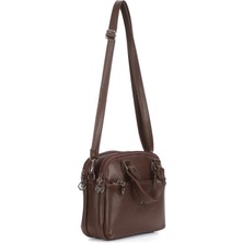 Newish Kadın Deri Uzun Askılı El ve Omuz Çantası – Kahverengi – NEW368