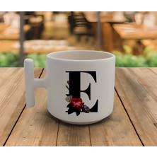 Latte & Espresso El Yapımı 'e' Baş Harf Kupa T Kulp Kupa 200 ml