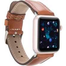 AbbasShop Apple Watch Uyumlu Deri Kordon 42-44-45MM RST2EF Taba