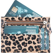 AbbasShop Zip Deri Fermuarlı Kartlık Zpch Leo-Ne Leopar