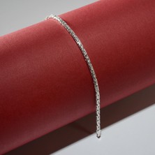 Silvalli 60 Mikron Naturel Yuvarlak Kral Gümüş Bileklik