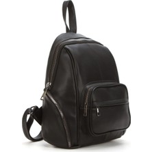 Newish Kadın Vegan Deri Sırt Çantası - Siyah - NEW359