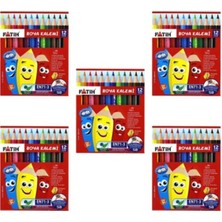 Fatih Yarım Boy 12 Renk Kuru Boya Kalemi 5'li