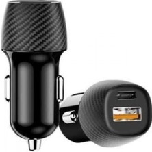 Marsilyan Hızlı Oto Şarj Cihazı 38W Çift Girişli Hızlı Şarj Oto Çakmaklık Type-C