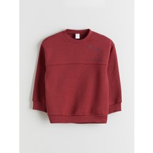Lc Waikiki Yeni Sezon Bisiklet Yaka Baskılı Erkek Çocuk Kalın Sweatshirt