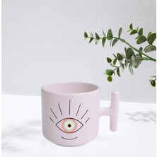 Çakra Göz Krem Kulplu T Kupa