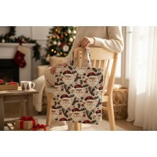 Soft and Baby Kumaş Yeni Yıl Çantası, Bez Çanta, Hediye Poşeti, Noel Baba Çanta