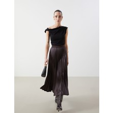 Lc Waikiki Yeni Sezon Beli Lastikli Saten Kadın Pileli Etek