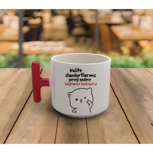 Latte & Espresso El Yapımı Keyfimize Bakıyoruz Baskılı T Kulp Kupa 200 ml