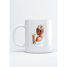 Ev Hali Kadın Baskılı Porselen Kupa Bardak