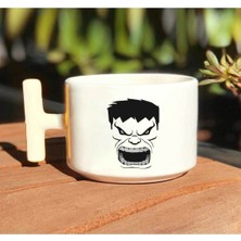 Hulk Silüet Baskılı Beyaz T Kulp Kupa Bardak