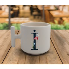 Latte & Espresso El Yapımı 'i' Baş Harf Kupa T Kulp Kupa 200 ml