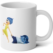 Ters Yüz Neşe ve Üzüntü Tasarım Baskılı Premium Beyaz Porselen Kupa Bardak