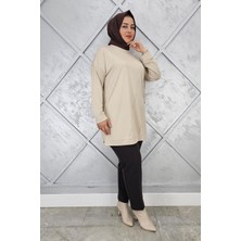 Pys Giyim Kadın Çiçekli Nervür Dikim Detaylı Tesettür Tunik