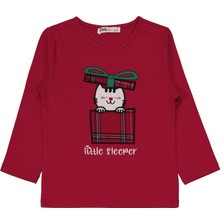 Civil Girls Little Sleeper Nakışlı 2-5 Yaş Pijama Takımı - Bordo 3-4 Yaş
