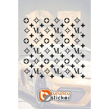 Turuncu Sticker Lv Desen Kaplama Sticker Etiket 25X25 cm - Araç -Motor - Laptop - Kask Etiket