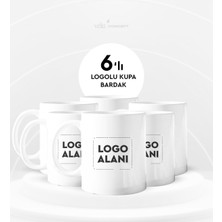 Kişiye Özel Kurumsal Logolu Beyaz Kupa Bardak - Logolu Kupa Bardak - 6 Adet..