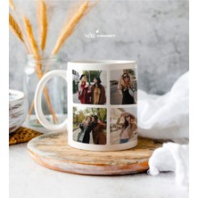 Kişiye Özel 10 Fotoğraflı Beyaz Kupa Bardak - Arkadaşa Hediye - Doğum Günü Hediyesi.