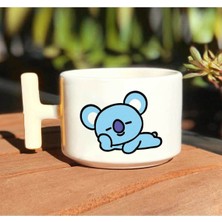 Bts BT21 Koya Baskılı Beyaz T Kulp Kupa Bardak