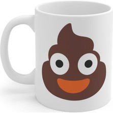 Kahverengi Emoji Baskılı Kupa Bardak