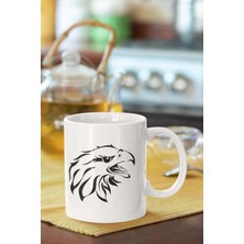 Yılan Kafası Motif Baskılı Porselen Kupa Bardak