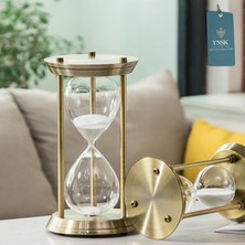 YNSK Roma Sütunu Tasarımlı Dekoratif Metal Kum Saati 60 Dk Büyük Boy Ofis Masa Üstü Obje Eskitme (32X17 Cm)
