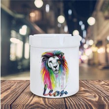 Renkli Aslan Leon Baskılı Küllük Kül Tablası -901480
