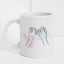 Beyaz Best Frıends Baskılı Kupa Bardak