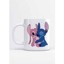 Stitch Love Baskılı Porselen Kupa Bardak