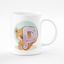 P Harfli Ayıcıklı Çocuklar Için Baskılı Kupa