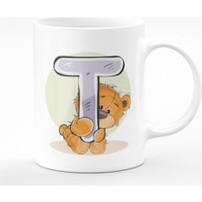 T Harfli Ayıcıklı Porselen Kupa