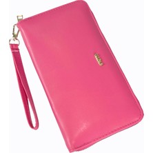 Ollbag 1018 Cilt Büyük Boy Cüzdan / Clutch Çanta Fuşya