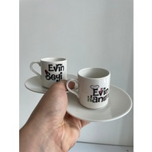 Evin Hanımı Evin Beyi Ikili Kahve Fincanı (1. Sınıf Porselen)