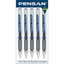 Pensan My-Sing Gel 1.0 mm Mavi Roller Imza Kalemi 5 Adet