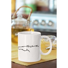 At Motifi Baskılı Porselen Kupa Bardak