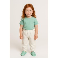 Luess Unisex Çocuk Pamuklu Yumuşak Dokulu Jogger Pijama Altı