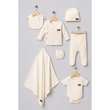 Dinamik çocuk Kız Erkek Bebek Organik %100 Pamuk 7li Yenidoğan Hastane Çıkış Seti (Battaniye Dahil)