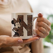 Mickey Mouse Minnie Temalı N Harfli Kupa Bardak