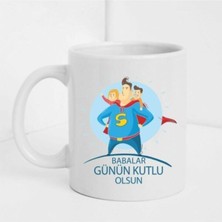 Babalar Gününe Özel Beyaz Baskılı Kupa