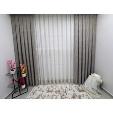 Nivemes Home Nivemeshome 2571 V -117 Reina Gold 1/2,5 Pileli Bambu Tül Perde